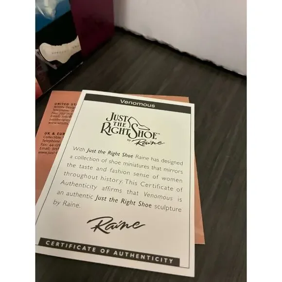 Just The Right Shoe "Venomous" Raine Shoe Figurine Item 25466 New In Box - Picture 4 of 8
